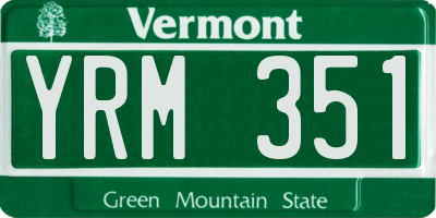 VT license plate YRM351