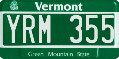 VT license plate YRM355