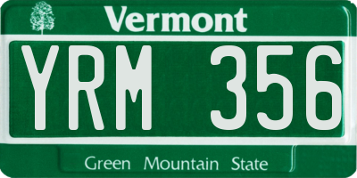 VT license plate YRM356
