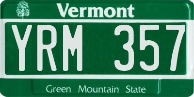 VT license plate YRM357