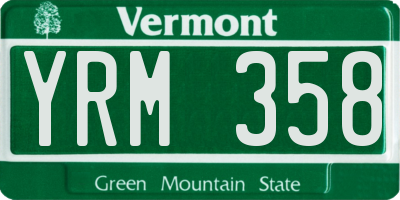 VT license plate YRM358