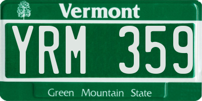 VT license plate YRM359