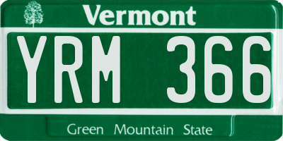 VT license plate YRM366