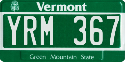VT license plate YRM367