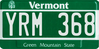 VT license plate YRM368