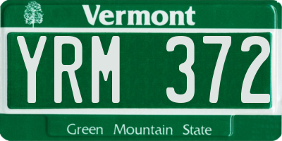 VT license plate YRM372