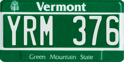 VT license plate YRM376
