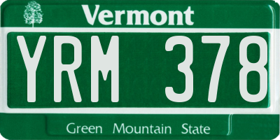VT license plate YRM378