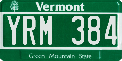 VT license plate YRM384
