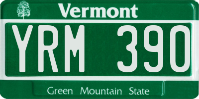 VT license plate YRM390