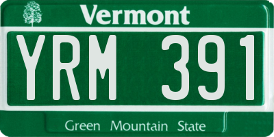 VT license plate YRM391