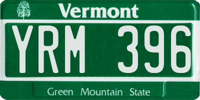 VT license plate YRM396
