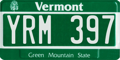 VT license plate YRM397