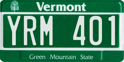 VT license plate YRM401