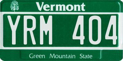 VT license plate YRM404