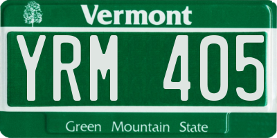 VT license plate YRM405