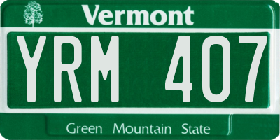 VT license plate YRM407
