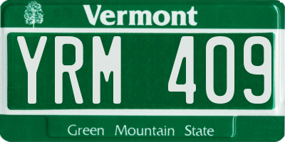 VT license plate YRM409