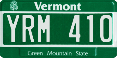 VT license plate YRM410