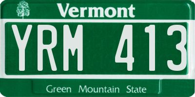 VT license plate YRM413