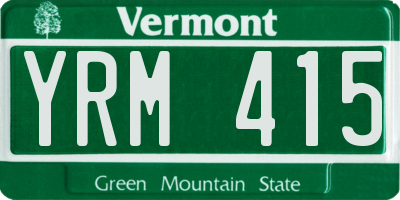 VT license plate YRM415