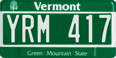 VT license plate YRM417