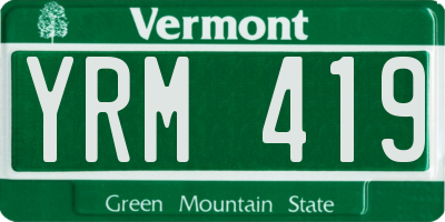 VT license plate YRM419