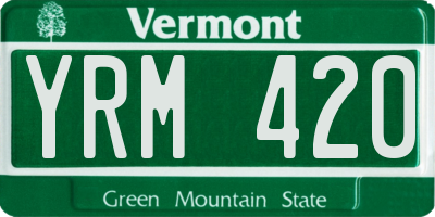 VT license plate YRM420