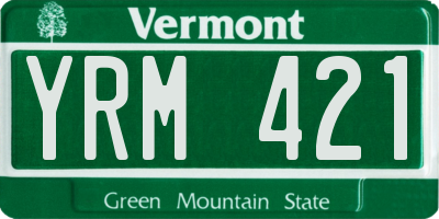 VT license plate YRM421