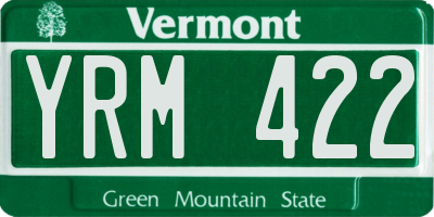VT license plate YRM422