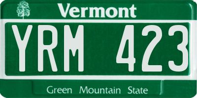 VT license plate YRM423