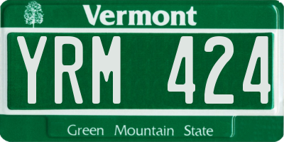 VT license plate YRM424
