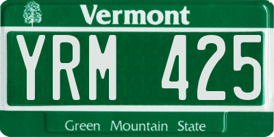 VT license plate YRM425