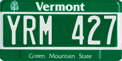 VT license plate YRM427