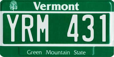 VT license plate YRM431