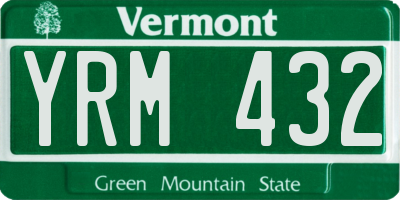VT license plate YRM432