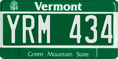 VT license plate YRM434