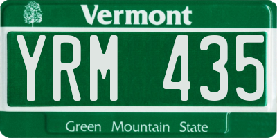 VT license plate YRM435