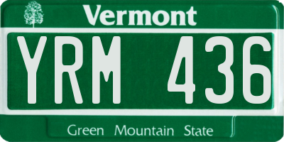 VT license plate YRM436