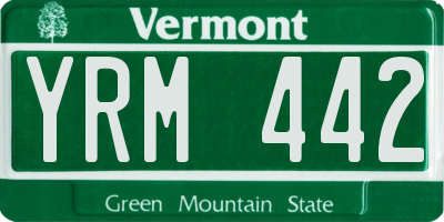VT license plate YRM442