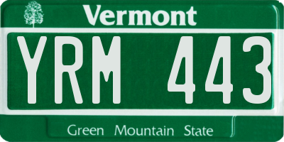 VT license plate YRM443
