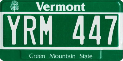 VT license plate YRM447