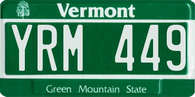 VT license plate YRM449