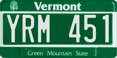 VT license plate YRM451
