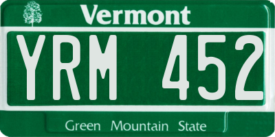 VT license plate YRM452