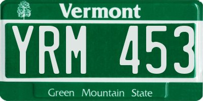 VT license plate YRM453