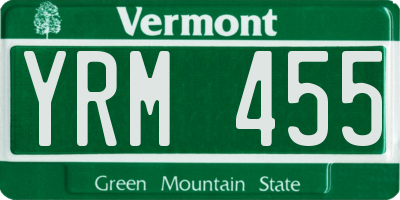 VT license plate YRM455