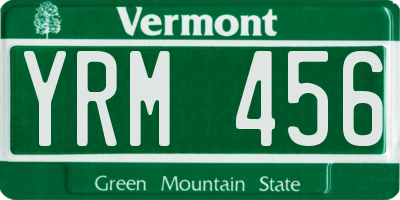 VT license plate YRM456