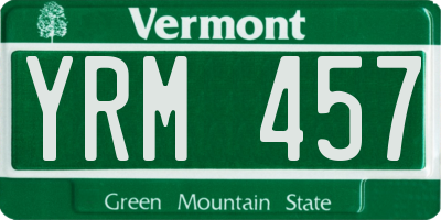 VT license plate YRM457