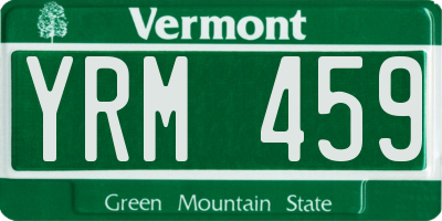 VT license plate YRM459